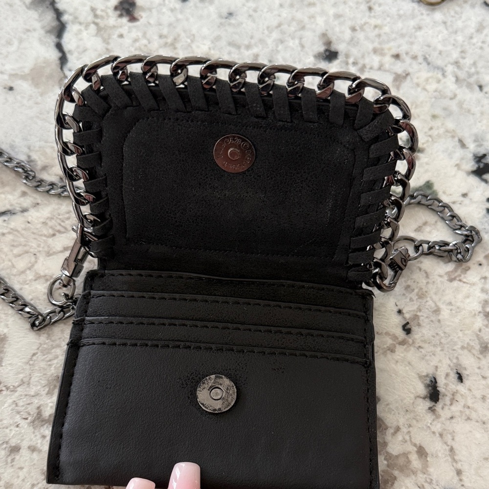 Upcycled Louis Vuitton Black and Silver Chain Wallet - Picture 3 of 4